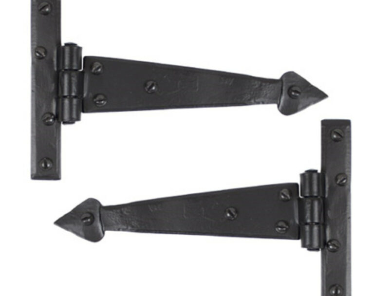 Black 6'' Arrow Head T Hinge (pair)