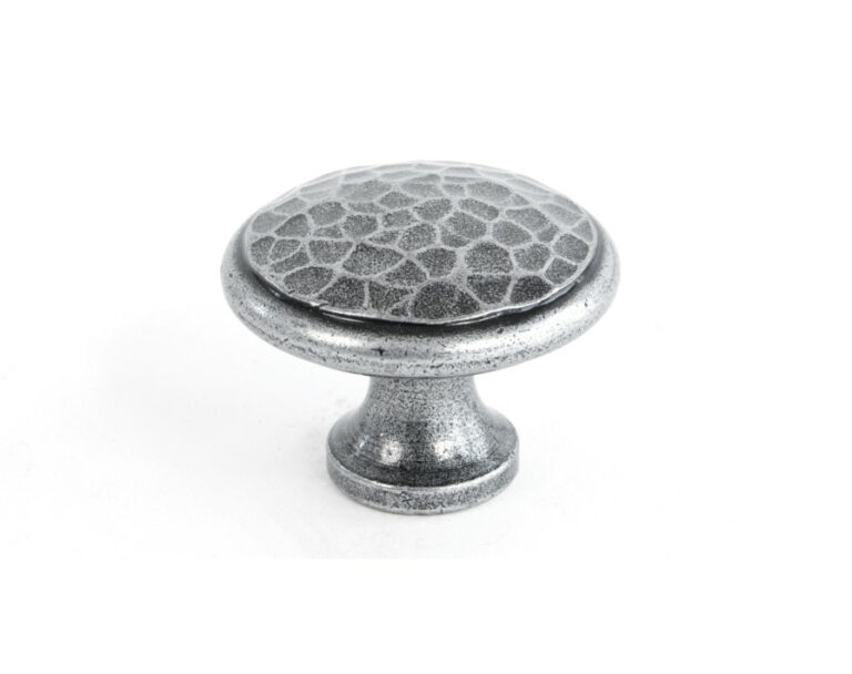 Pewter Beaten Cupboard Knob - Large