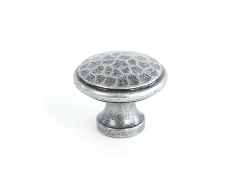 Pewter Beaten Cupboard Knob - Medium