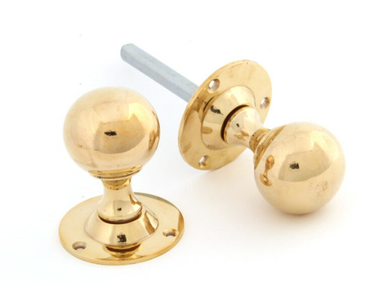 Polished Brass Ball Mortice Knob Set