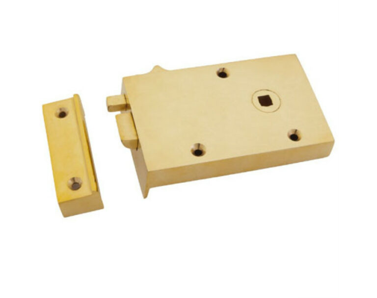 Polished Brass Right Hand Rim Lock Latch