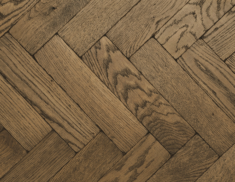 Dark Vintage Oak Parquet Flooring