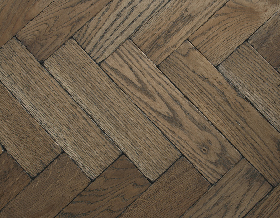 Worn Vintage Oak Parquet Flooring