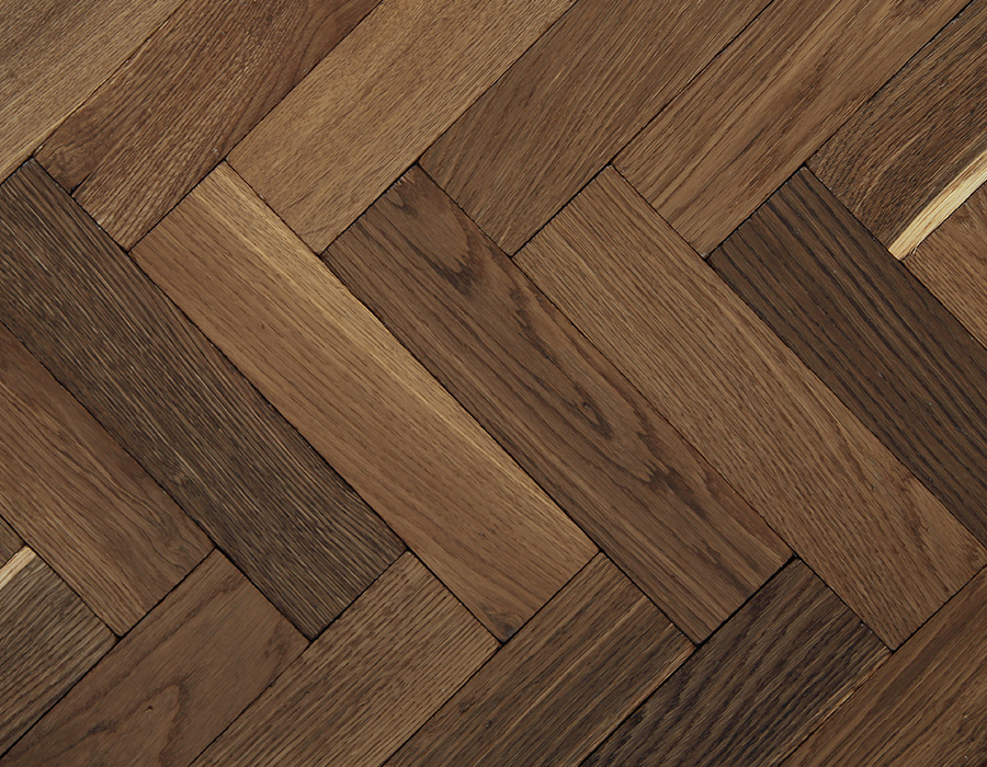 Smoked Textured Vintage Oak Parquet Flooring