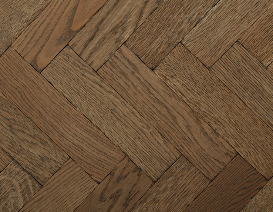 Worn Textured Vintage Oak Parquet Flooring