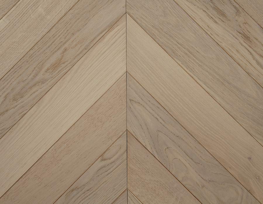 Textured Bleached Oak Chevron Flooring