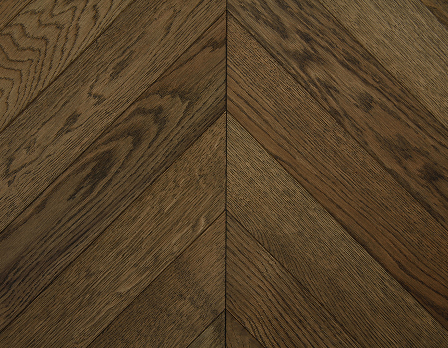 Textured Dark Oak Chevron Flooring