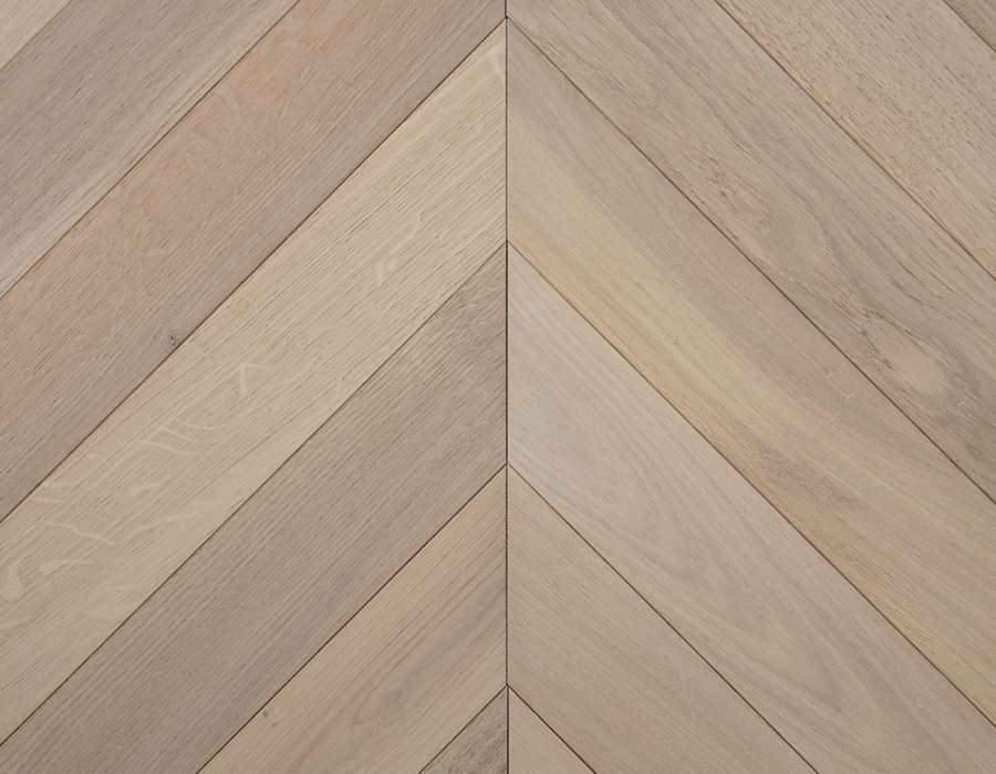 Textured Whitewashed Oak Chevron Flooring