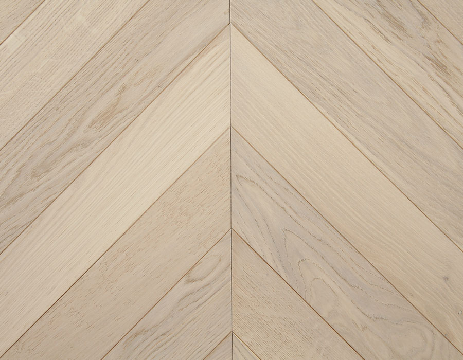 Bleached Oak Chevron Parquet Flooring