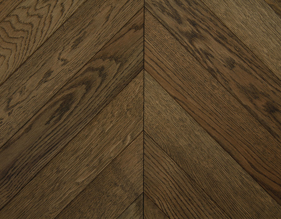 Dark Oak Chevron Parquet Flooring