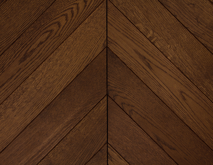 Polished Oak Chevron Parquet Flooring