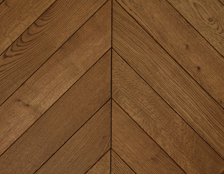 Rich Oak Chevron Parquet Flooring